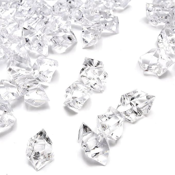 DomeStar Fake Ice, 150PCS 2.5Cups Acrylic Ice Rock Crystals Fake Crushed Ice Cubes Diamonds Gems ... | Amazon (US)