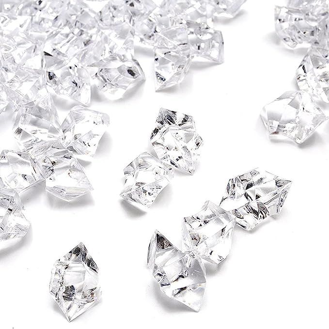 DomeStar Fake Ice, 150PCS 2.5Cups Acrylic Ice Rock Crystals Fake Crushed Ice Cubes Diamonds Gems ... | Amazon (US)