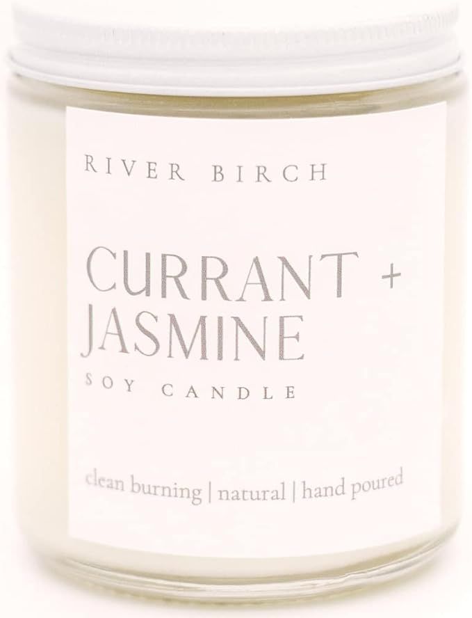 River Birch Candles Currant + Jasmine Scented Candle | Premium, All-Natural, Non-Toxic, Soy Candl... | Amazon (US)