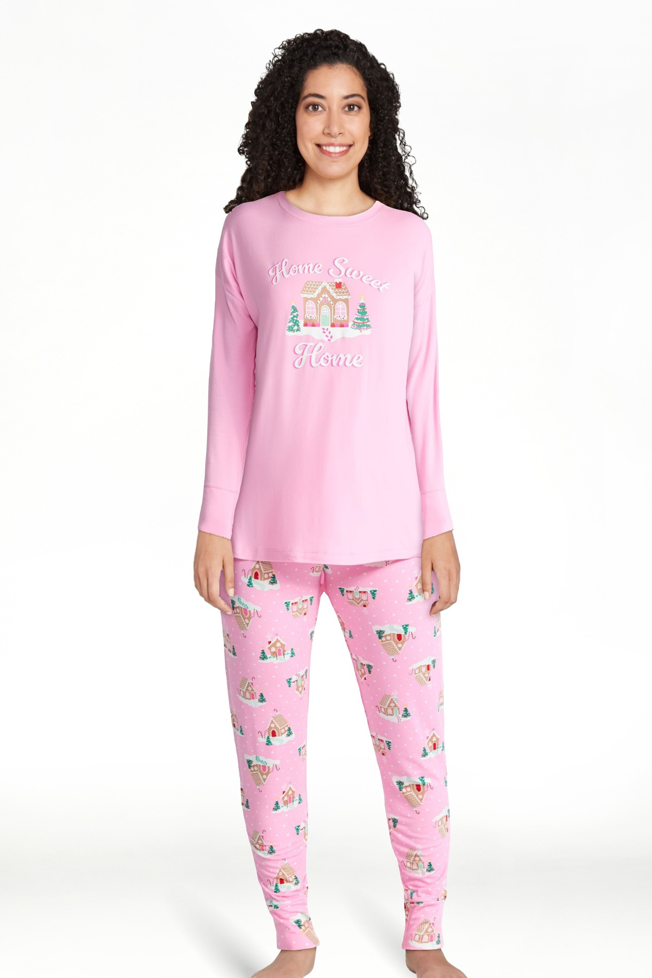 Jaclyn Conjunto de Pijama de Camiseta para Dormir y Pantalones Deportivos con Gráfico Navideño ... | Walmart (US)