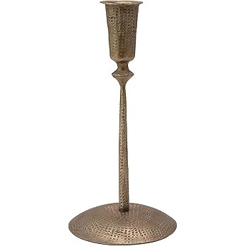 Creative Co-Op Hand-Forged Hammered Metal Taper, Antique Brass Finish Candle Holder | Amazon (US)