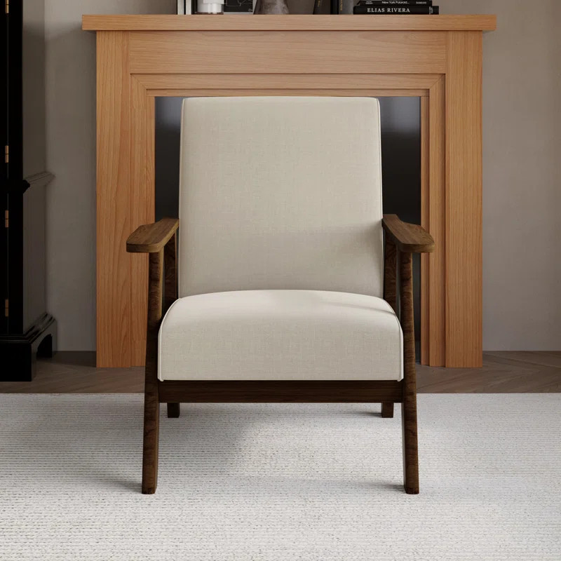 CasePiece Enfield 29.0" Wide Linen Show Wood Armchair & Reviews | Wayfair | Wayfair North America