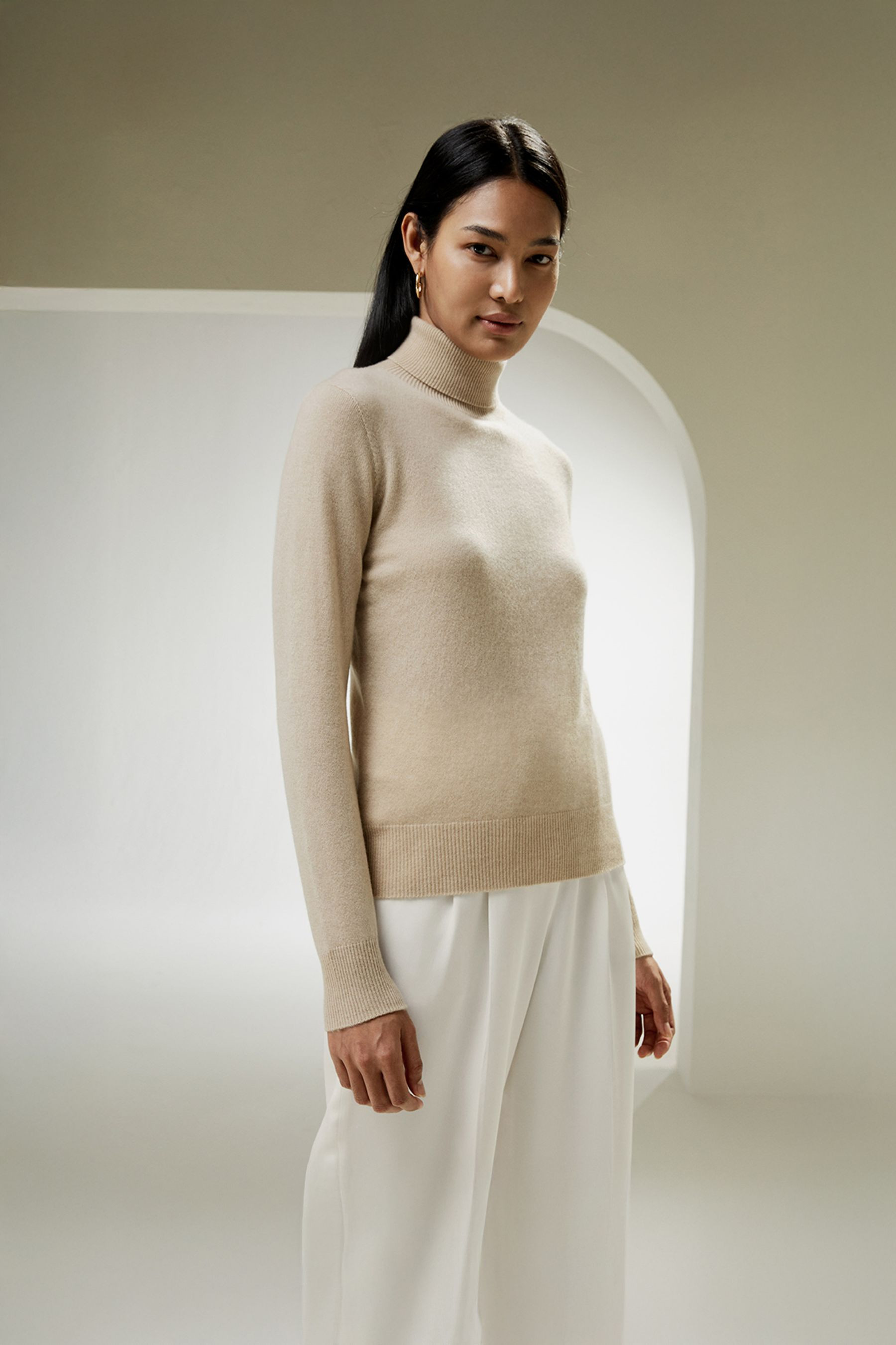 Pure Cashmere Turtleneck Sweater | LilySilk