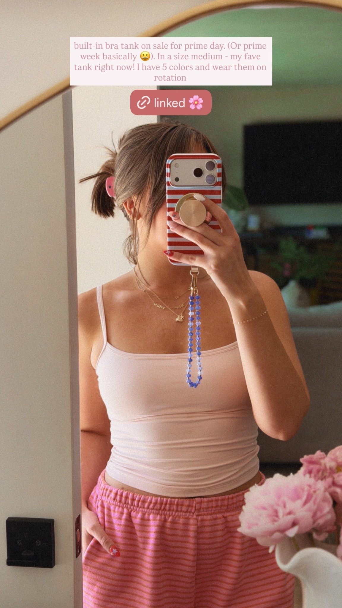 built-in bra tank on sale for prime day. (Or prime week basically 😆). In a size medium - my fave tank right now! I have 5 colors and wear them on rotation  @chyrii_official_