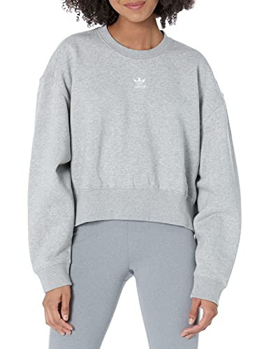 adidas Originals Women's Adicolor Essentials Crew Sweatshirt, Medium Grey Heather | Amazon (US)