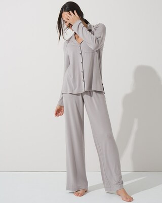 Long Sleeve Notch-Collar Pajama Set | Soma Intimates