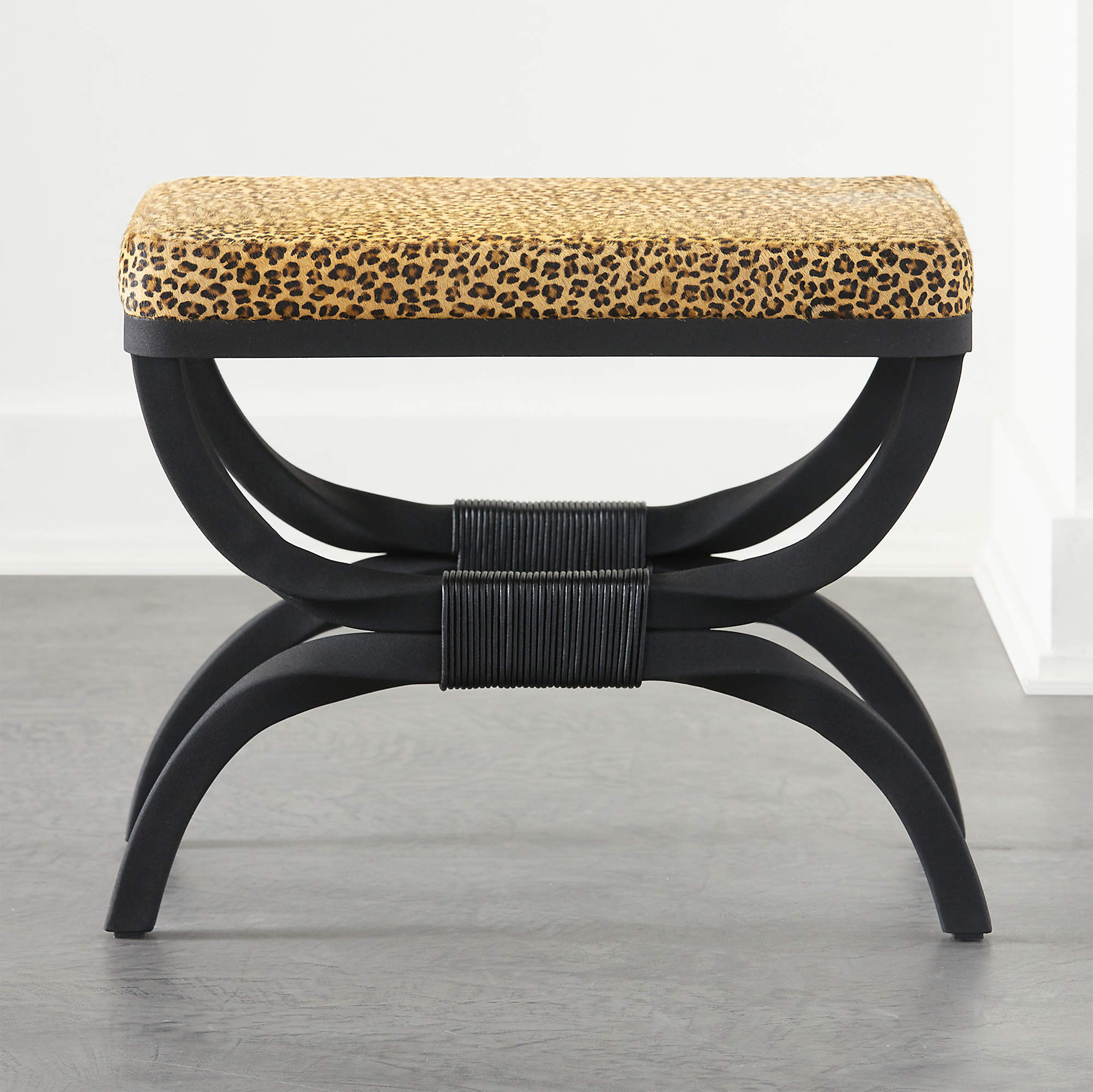 Serpette Black Leopard Stool + Reviews | CB2 | CB2
