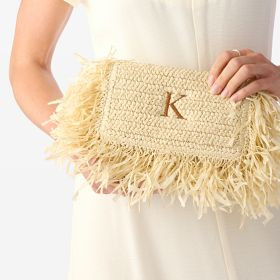 Raffia Fringe Crossbody Clutch | Mark and Graham