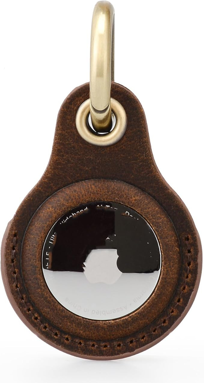 Tusks land for AirTag Holder, Genuine Leather Compatible with Apple Airtag Keychain, Anti-Loss Tr... | Amazon (US)