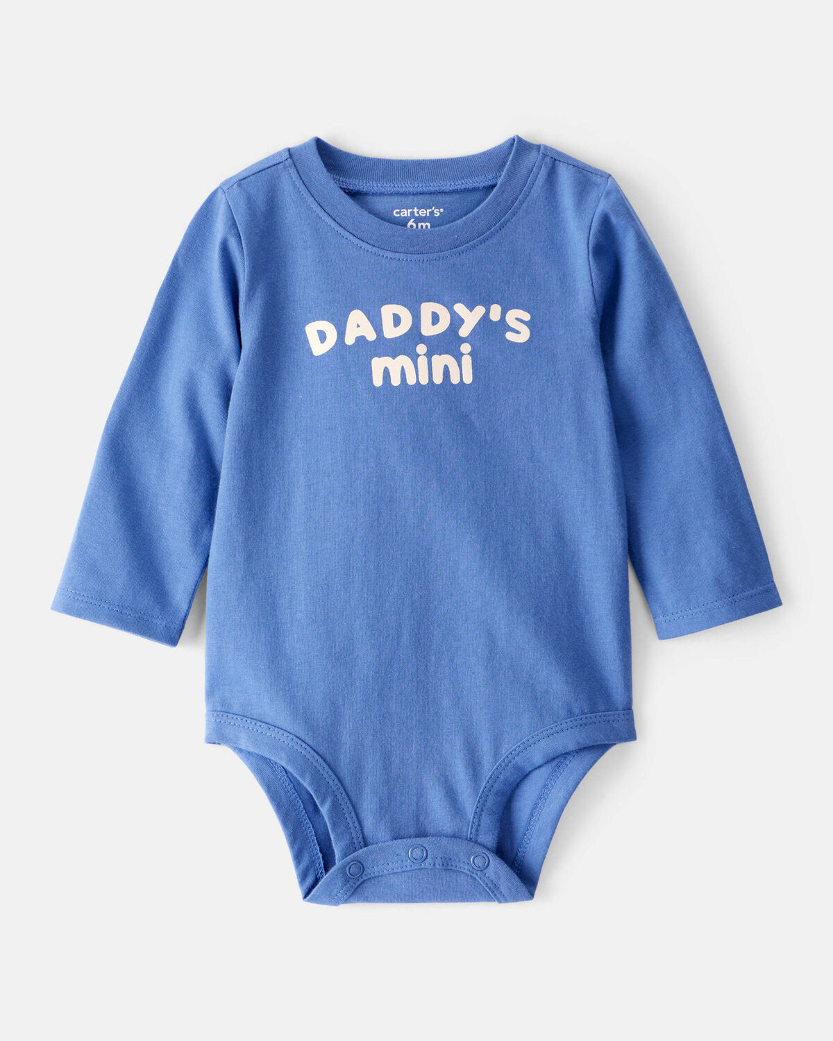 Baby Boy "Daddy's Mini" Cotton Long-Sleeve Graphic Bodysuit - Blue | Carter's Inc