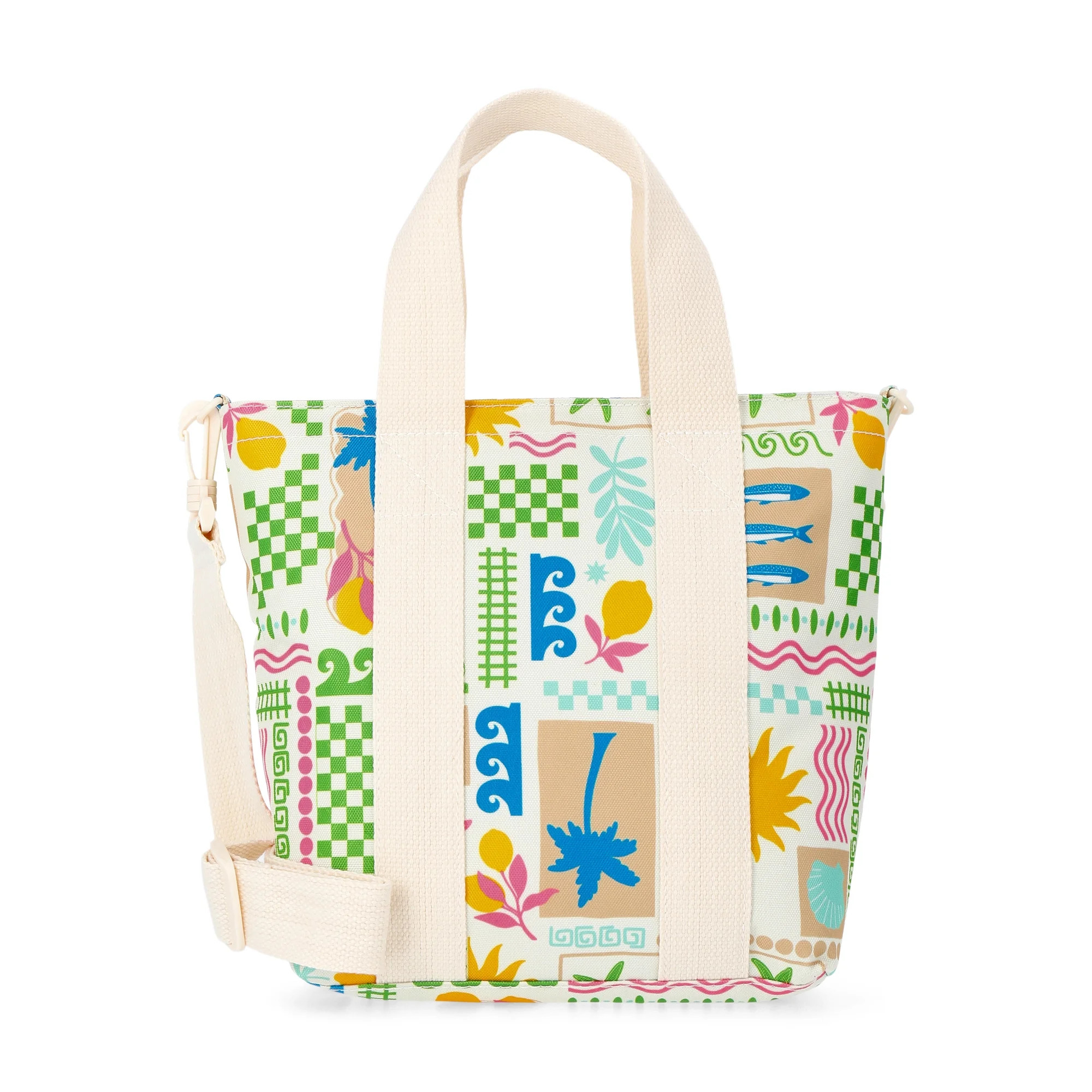 No Boundaries Women's Beach Insulated Mini Tote Bag, Multi Coastal | Walmart (US)