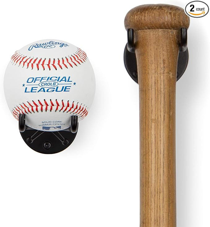 Wallniture Sporta Baseball Holder, Baseball Bat Wall Mount Display Stand for Man Cave Decor, Spor... | Amazon (US)