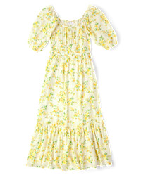 Girls Mommy And Me Floral Smocked Ruffle Dress - white | The Children's Place