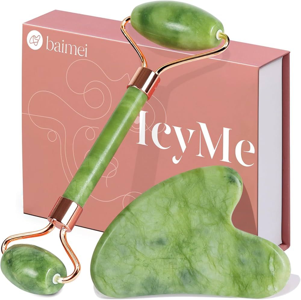 BAIMEI IcyMe Gua Sha & Jade Roller Facial Tools Face Roller and Gua Sha Set for Puffiness and Red... | Amazon (US)