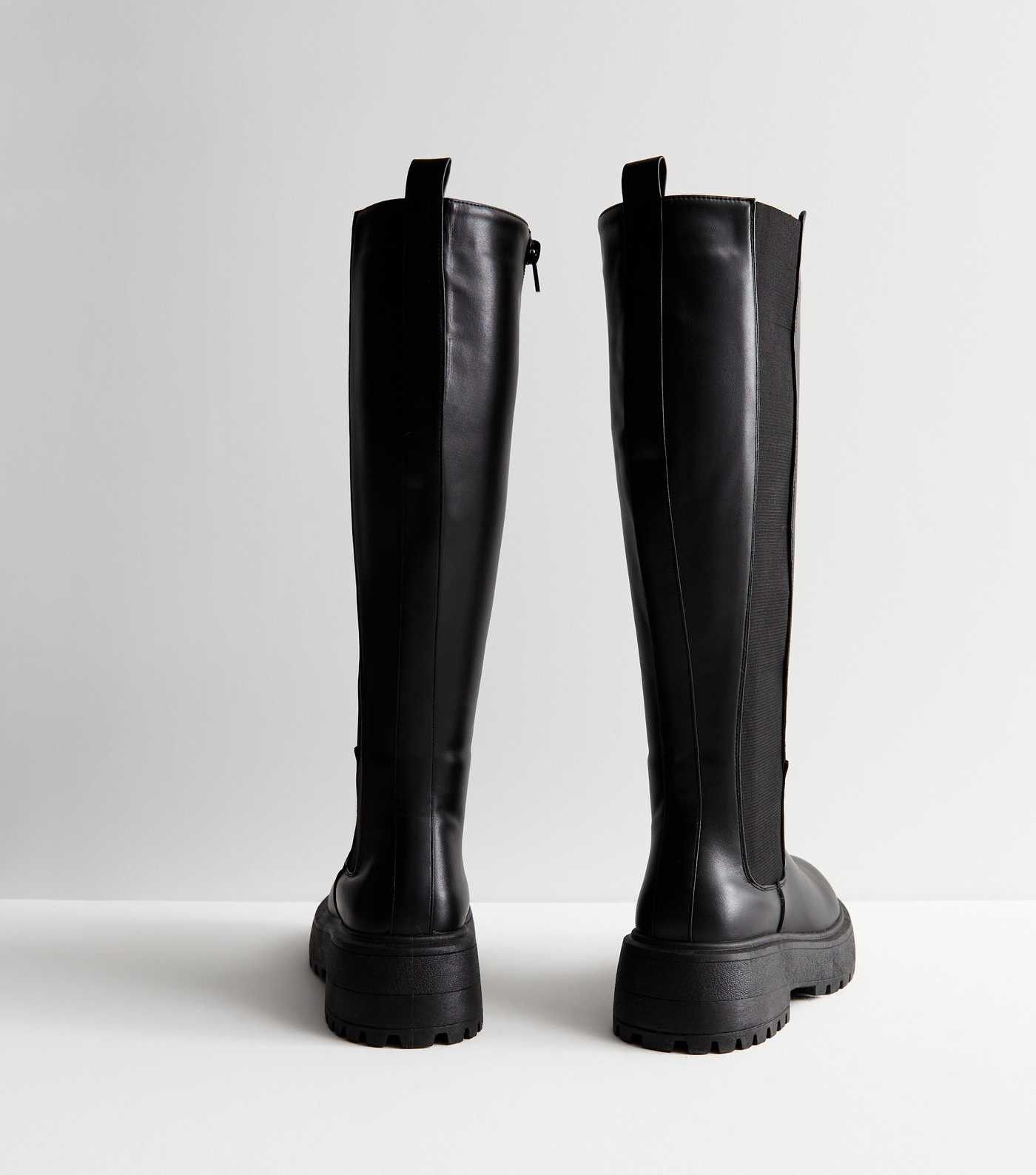 Black Leather-Look Chunky Knee High Boots
						
						Add to Saved Items
						Remove from Saved... | New Look (UK)