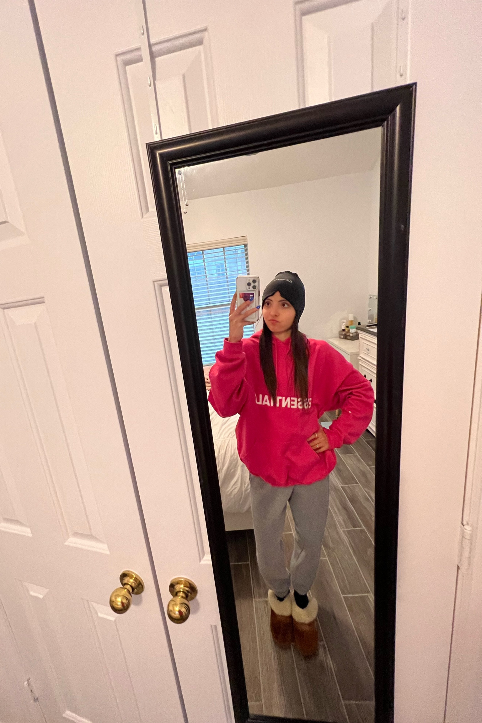 Sweatpants-target (sooo comfy) sweatshirt- a small business (cozydripclothing)
Shoes-ugh slippers 
Headache cap- amazon or walmart

#LTKunder50 #LTKsalealert #LTKFind