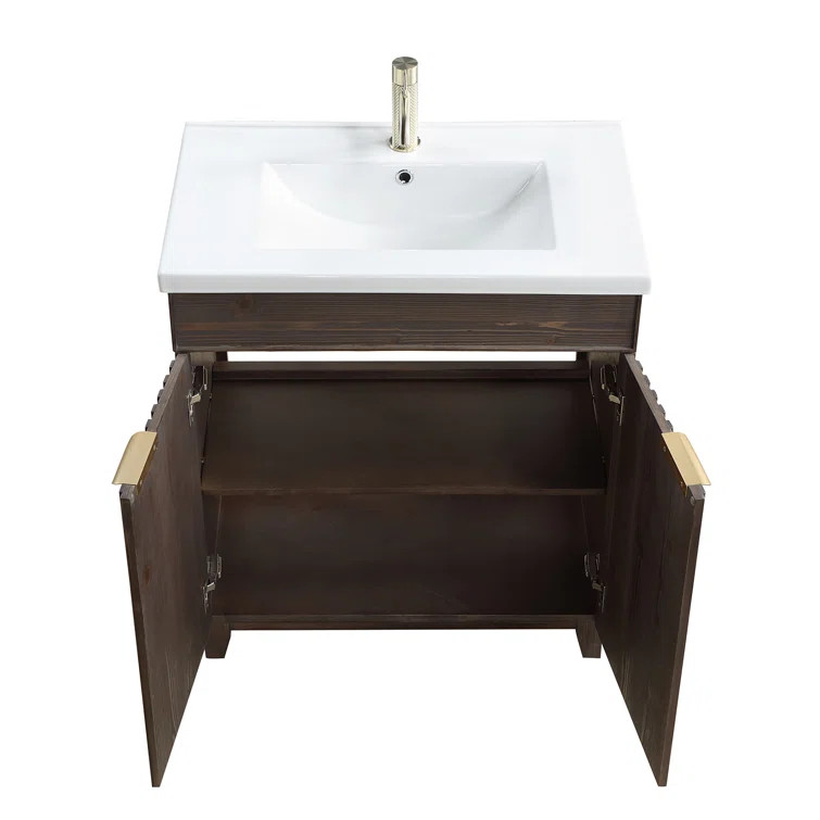 Cobbtown 29.9'' Free Standing Single Bathroom Vanity with Ceramic Top | Wayfair North America