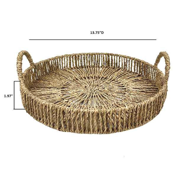 Natural Seagrass Round Serving Tray | At Home