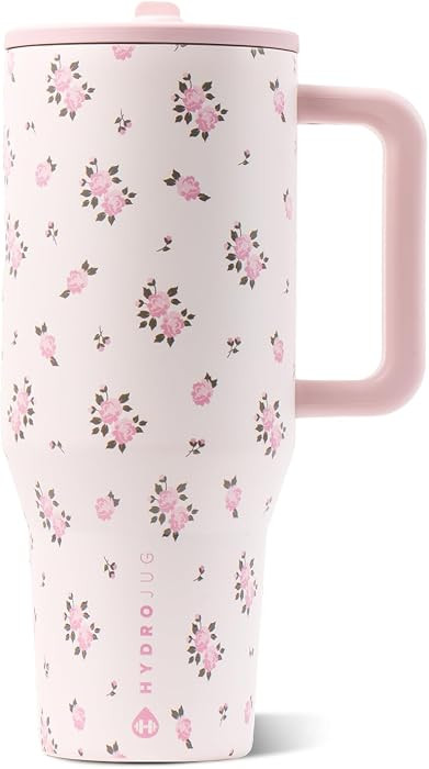 HydroJug Traveler 40oz, Insulated Tumbler with Handle & Straw, Wildrose | Amazon (US)