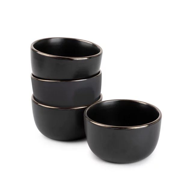 Thyme & Table Servware Black Onyx Stoneware Snack Round Bowls, 4 Pack - Walmart.com | Walmart (US)