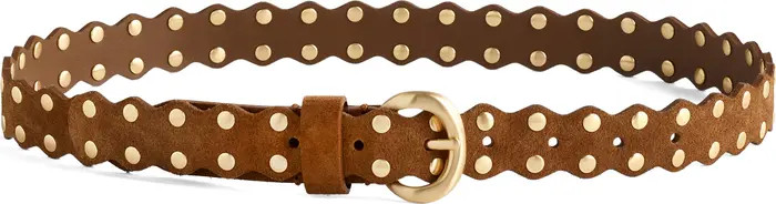 Suede Studded Scalloped Belt | Nordstrom