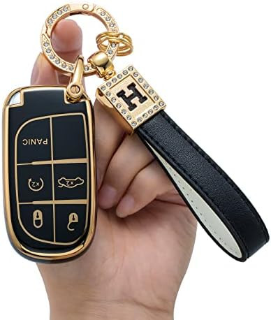 Ocezbiis for Jeep Key Fob Cover with Keychain,Soft TPU 360 Degree Protection Key Case for Cheroke... | Amazon (US)