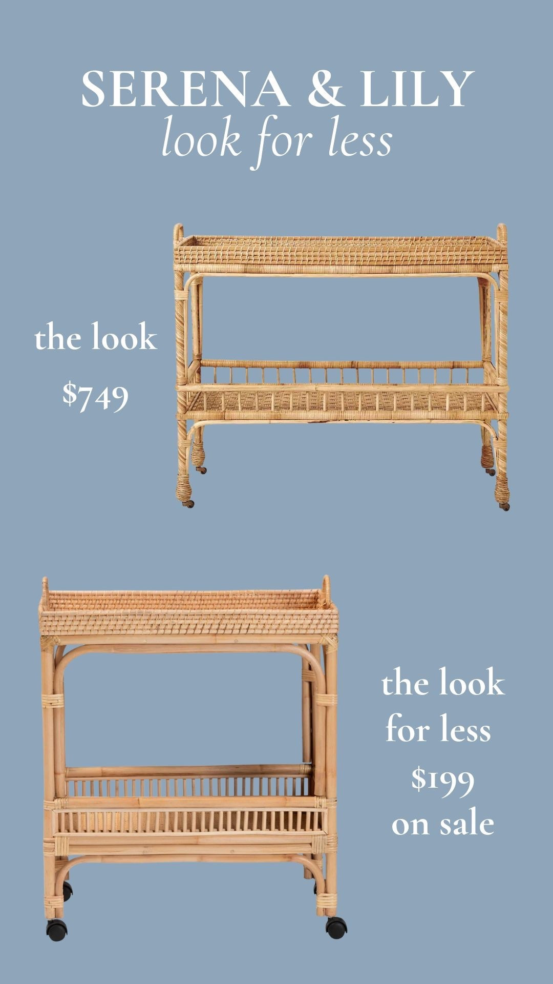 Entertain in style with this stunning Serena & Lily rattan bar cart – it's the perfect blend of form and function! Love the look but not the price? I found a beautiful look for less that gives you the same breezy coastal charm on a budget. Cheers to that! 🥂 #LTKFinds #CoastalStyle #BarCartGoals

#LTKHome