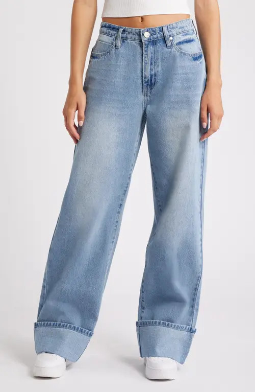 PTCL High Waist Cuffed Wide Leg Jeans in Indigo at Nordstrom, Size 29 | Nordstrom