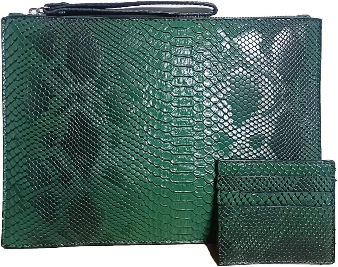 Women Clutches Fashion Snakeskin PU Leather Party Envelope Purse Bag with Hand Strap | Amazon (US)