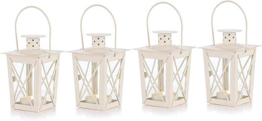 4 Pcs Tealight Lanterns Hanging Candle Holder, Metal Mini Decorative Led Tea Light Candleholder D... | Amazon (US)