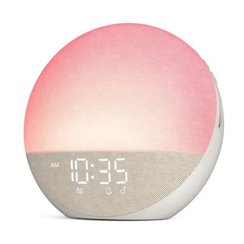 Odokee Sunrise Alarm Clock White Noise Machine: Natural Wake Up Light - Dimmable Clock with Bluetooth Speaker for Bedroom - 25 Sleep Sounds for Baby Adults Kids Frost White | Amazon (US)