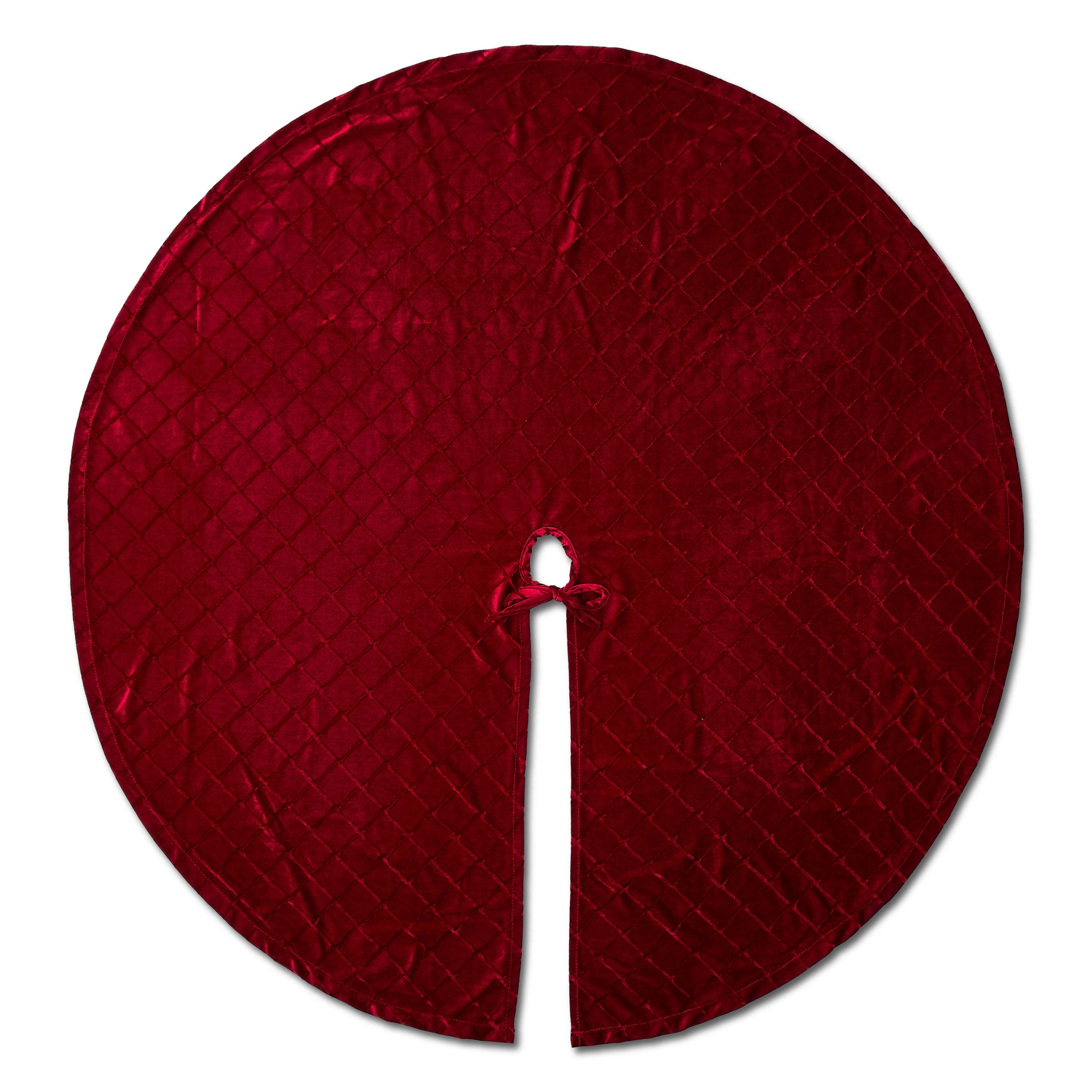 Embossed Velvet Christmas Tree Skirt, Red, 48", by Holiday Time | Walmart (US)
