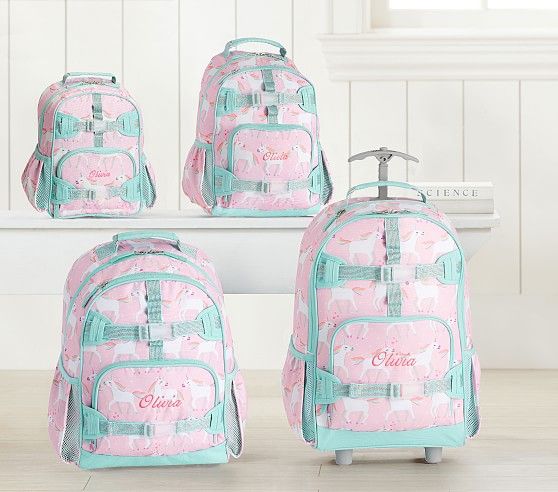 Mackenzie Pink Unicorn Parade Backpacks | Pottery Barn Kids