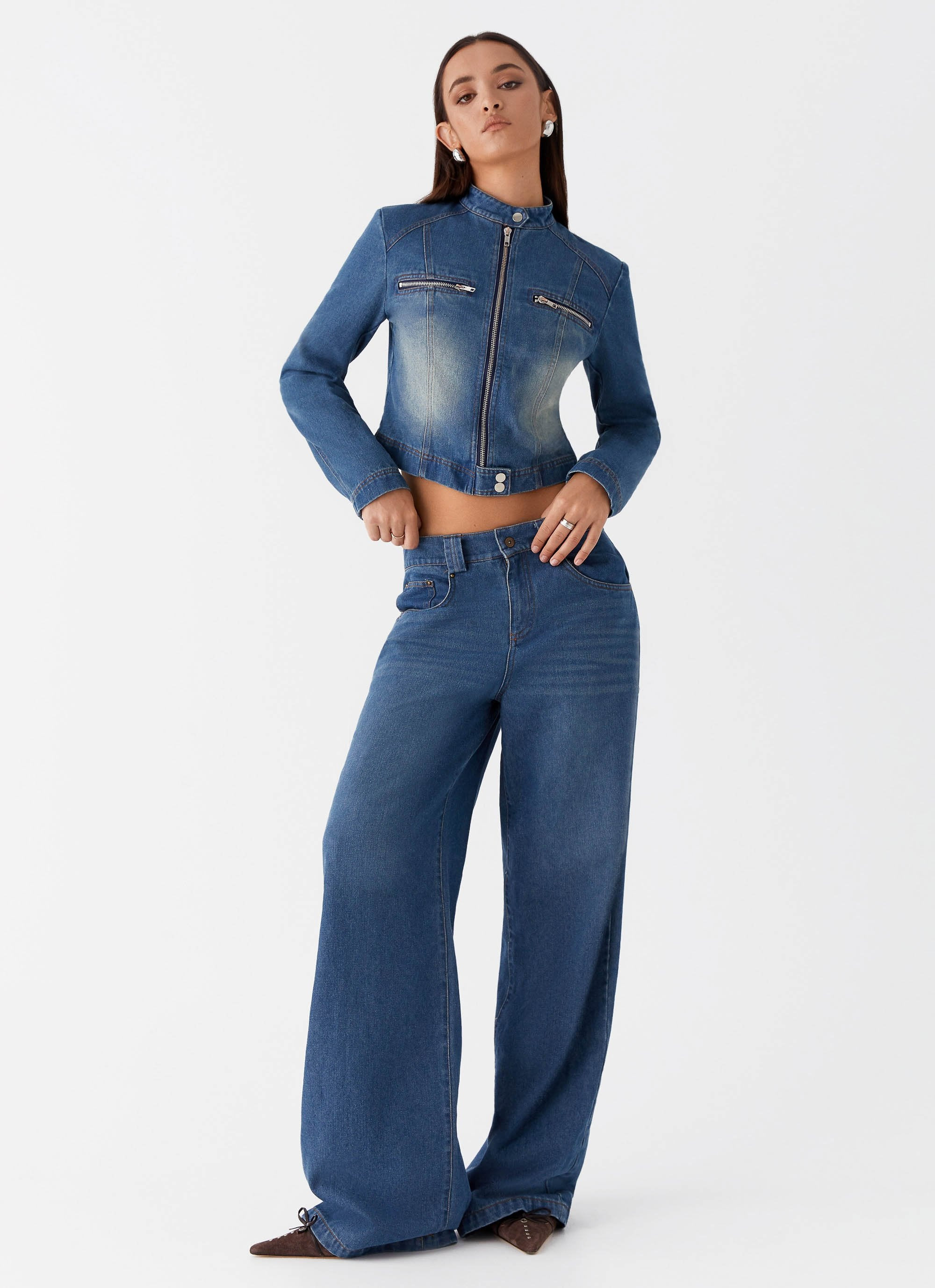 Ride Elegant Baggy Jeans - Vintage Blue Wash | Peppermayo (Global)