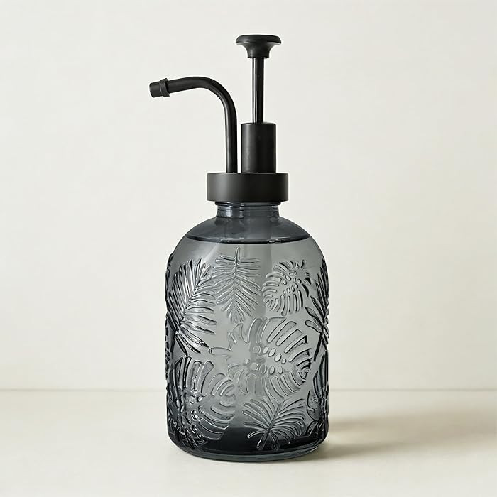 SEICASAYA Glass Soap Dispenser with Pump, 360ml Vintage Tropical Leaf Pattern, Thickened Glass & ... | Amazon (CA)