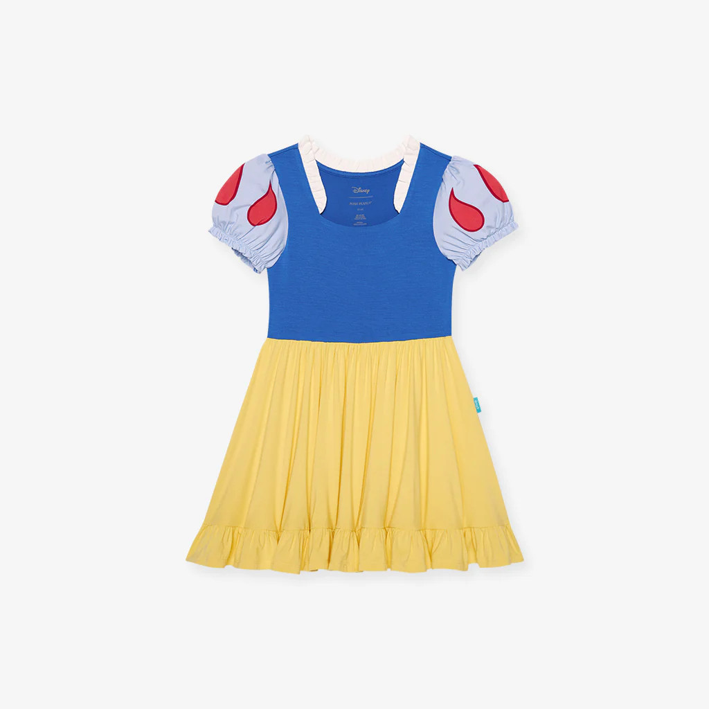 Disney Princess Blue Ruffled Baby Bodysuit Dress | Snow White | Posh Peanut