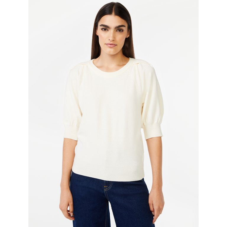 Free Assembly Women's Pleat Shoulder Sweater | Walmart (US)