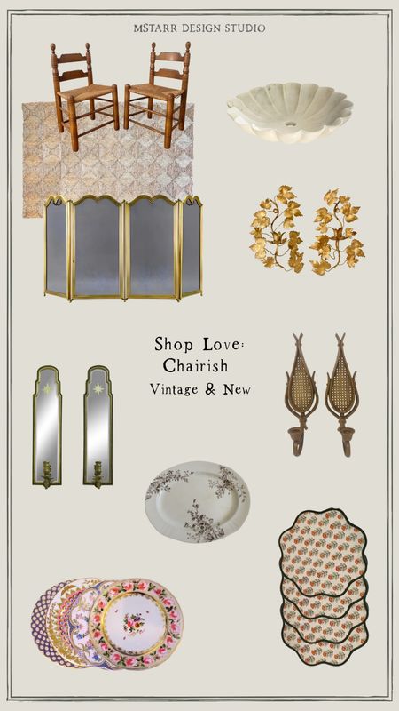 Shop Love: Chairish

A collection of new and vintage items, including a fireplace screen, geometric jute rug, candle sconces, a sink basin, and beautiful plates. 

#chairish #candlesconce #arearug #fireplacescreen #vintageplates

#LTKunder100 #LTKSeasonal #LTKhome