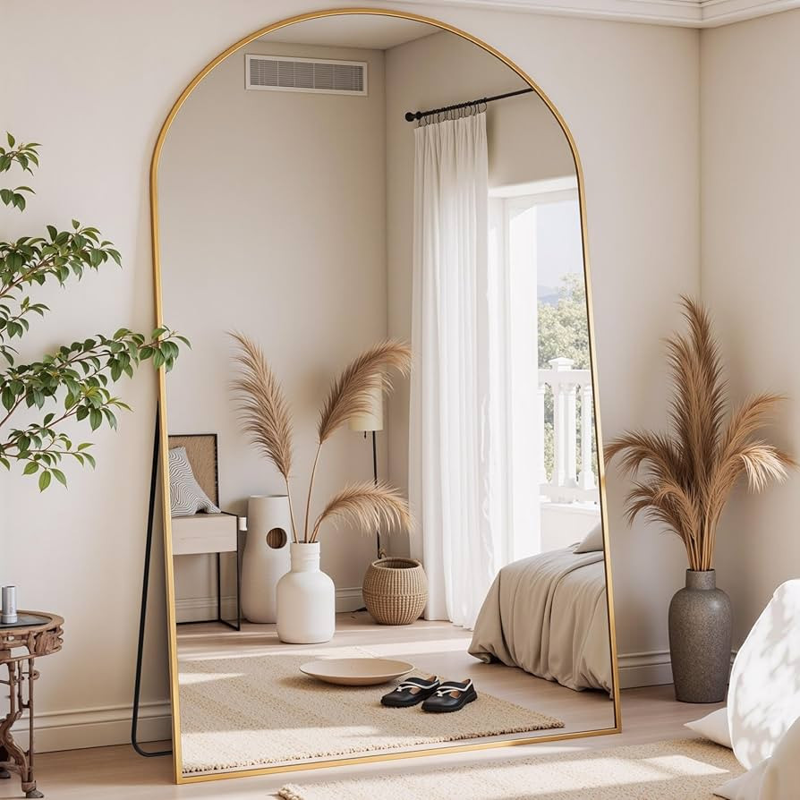Full Length Mirror, 81"x41" Arched Full Body Mirror, Oversized Floor Mirrors, Leaning Free Standi... | Amazon (US)