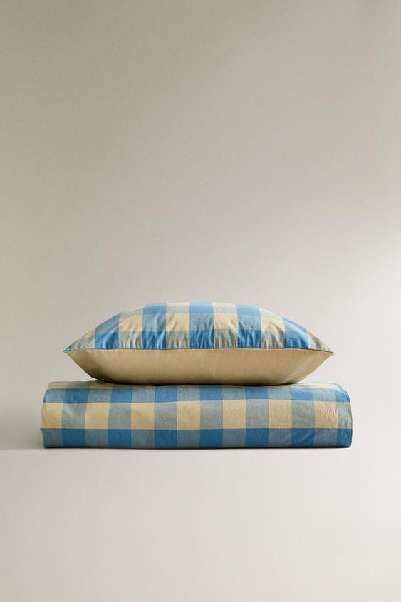 CHILDREN’S REVERSIBLE CHECK DUVET COVER | Zara US