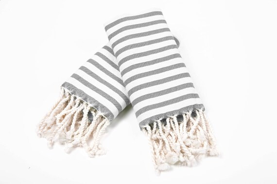 Set of 2 Small Size Peshtemal Towels , Hand Towel , Fitness Towel, Dish Towel - gry | Etsy (US)