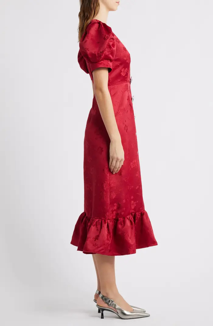 Sister Jane Carnival Hearts Puff Sleeve Midi Dress | Nordstrom | Nordstrom