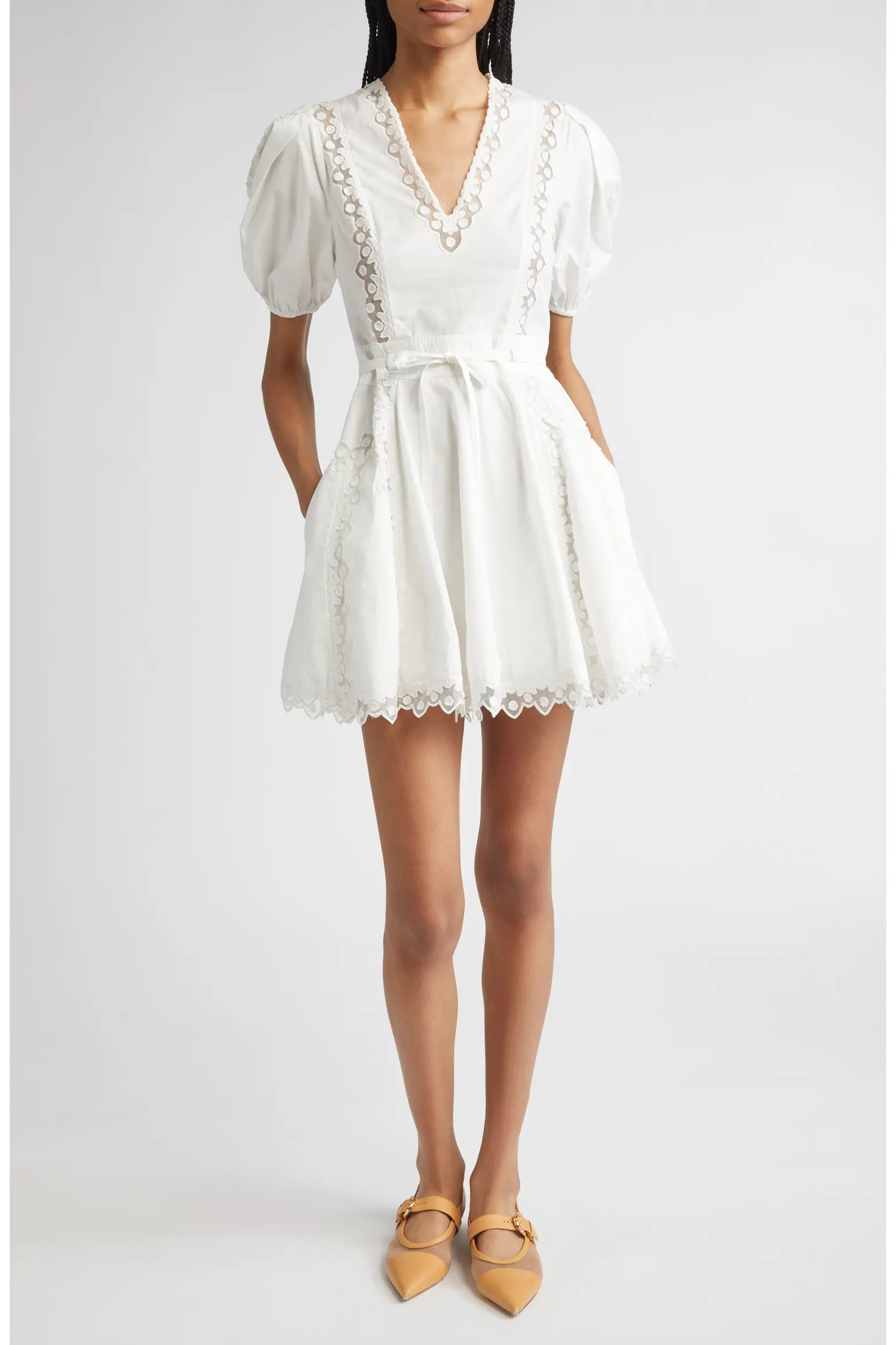 Ulla Johnson Camilla Mesh Detail Cotton Minidress (Women) | Nordstromrack | Nordstrom Rack