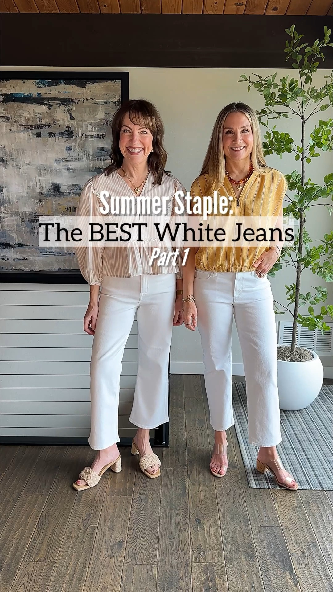 Comment SHOP for links!! 🔗
Kicking off our “The Best White Jeans” series!! Every year we like to feature flattering, stylish, high quality white jeans that truly are a summer staple in our wardrobes! White jeans can be tricky, but these pass the test!👍🏻
Julie is wearing the Paige “Mason” straight leg jeans with the cutest bubble hem yellow top. 
I’m wearing the 7 For All Mankind cropped “Alexa” with one of my favorite statement blouses! These outfits are perfect for day or even a casual dinner out. 
How to Shop:🛍️
-Comment SHOP for links!
-Click the link in our bio to shop
-Links will be in our stories!

White jeans, Paige, straight leg denim, cropped denim, 7 For All Mankind, Anthropologie, yellow top, Tuckernuck, neutral blouse 
 

#LTKootd #LTKOver40 #LTKgrwm