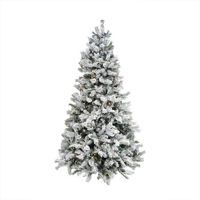 Northlight 9-ft Pine Pre-Lit Traditional Flocked Artificial Christmas Tree with 700 Color Changin... | Lowe's