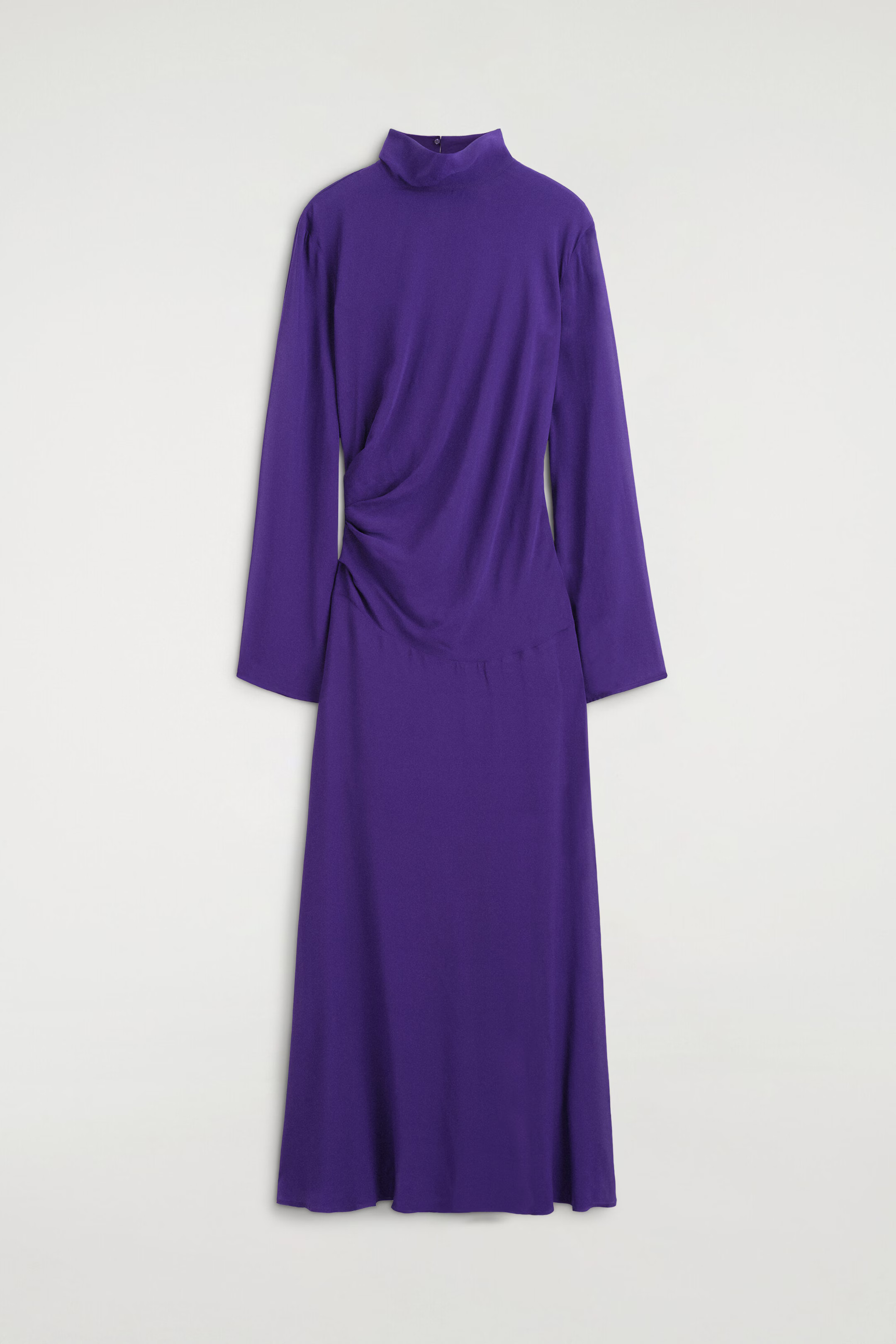 DRAPED HIGH-NECK MIDI DRESS - PURPLE | COS GB | COS UK