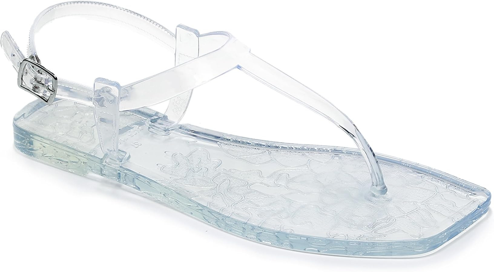 Womens Sandals Jelly Shoes Thong Flip Flops Flat for Ladies Black Slides Size 11 T-Strap Jellies ... | Amazon (US)