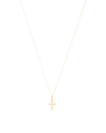 14kt Gold Filigree Cross Necklace | TJ Maxx