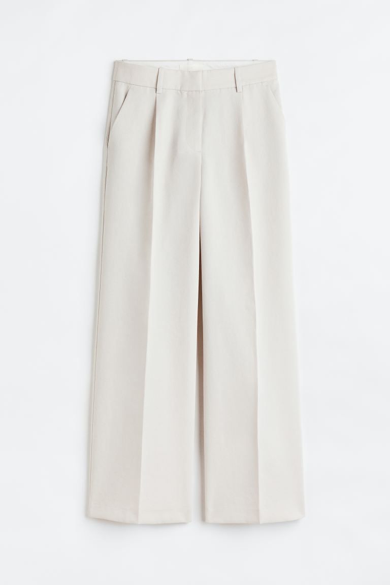 Tailored trousers - Light beige - Ladies | H&M GB | H&M (UK, MY, IN, SG, PH, TW, HK)