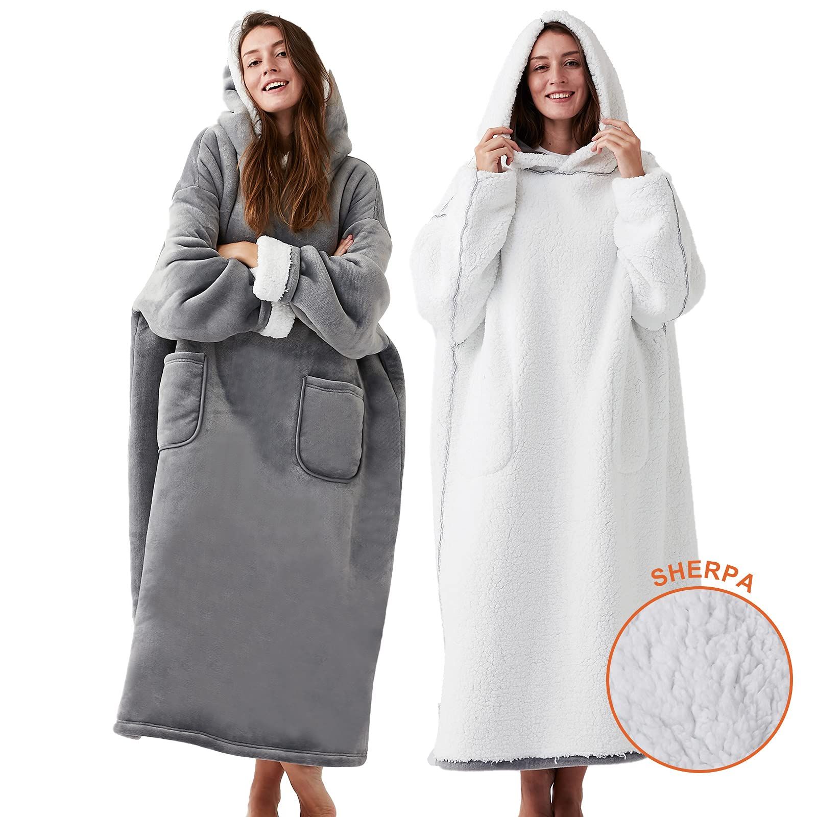EHEYCIGA Wearable Blanket Hoodie for Women, Men and Kids Standard& Oversized, Lightweight, Warm and  | Amazon (US)